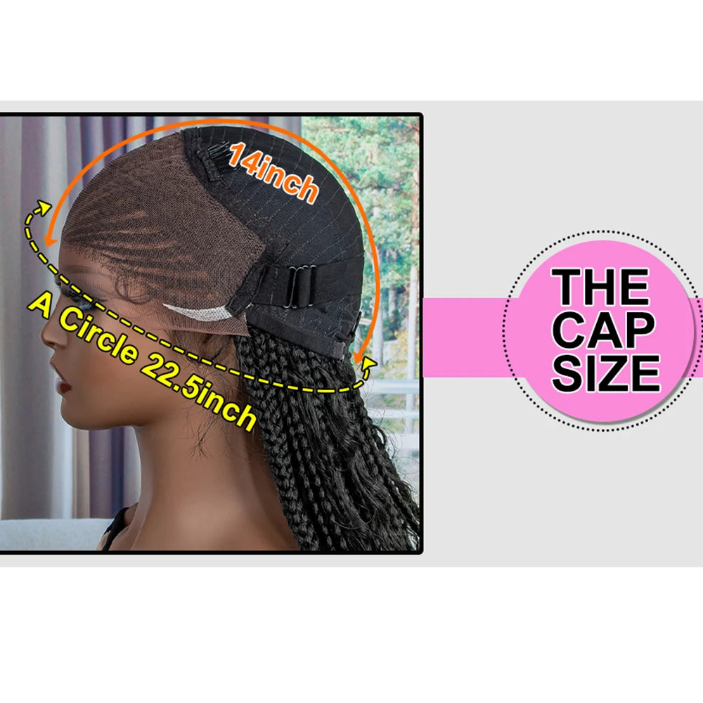 Synthetic Lace Front Wigs 28 inches Braided Wigs With Baby Hair Brown Transparent Lace Front