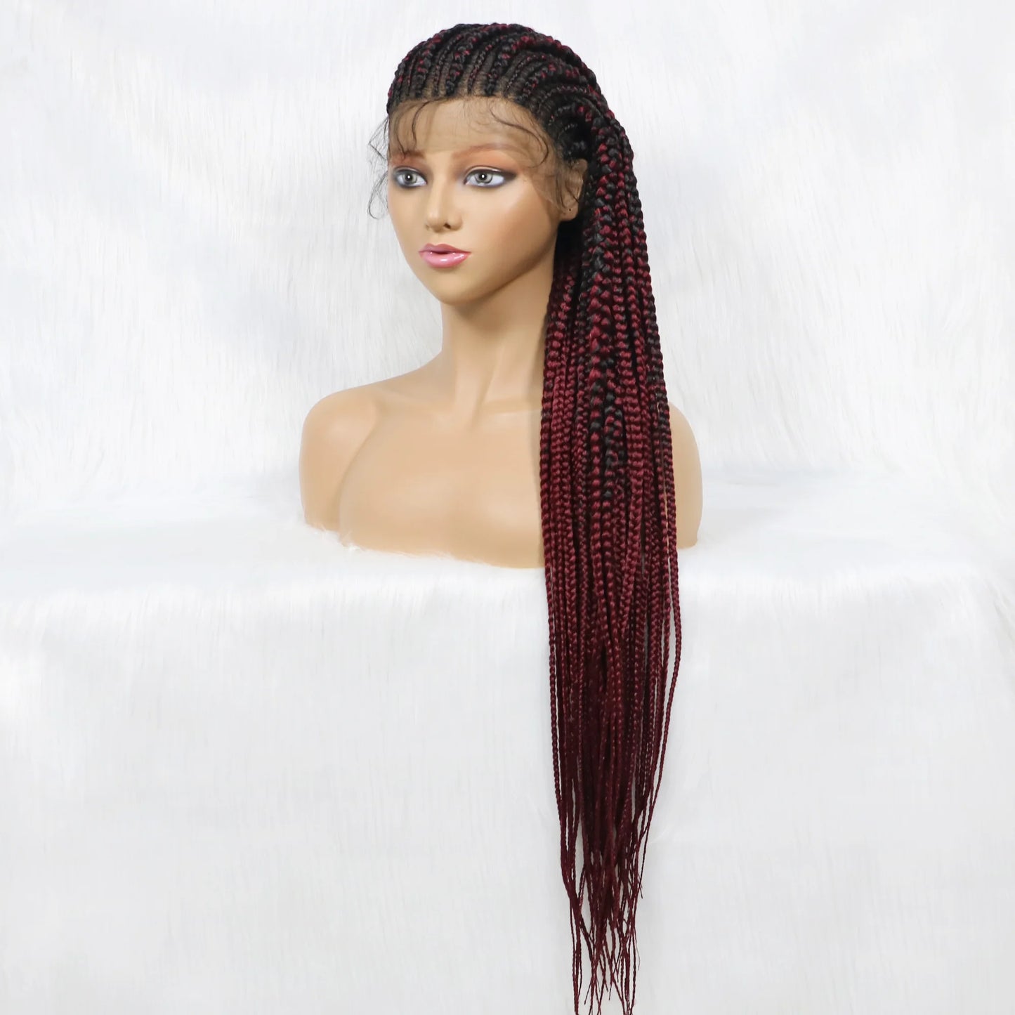 Lace Front Wig, Knotless Box Braided Wig With Baby Hair 36’‘ Lace Synthetic Braiding Hair
