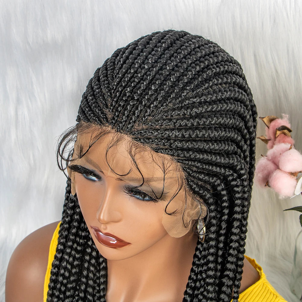 Braided Wigs Synthetic Lace Front, Braid With Baby Hair Braided Lace Front Wigs 34 inch.