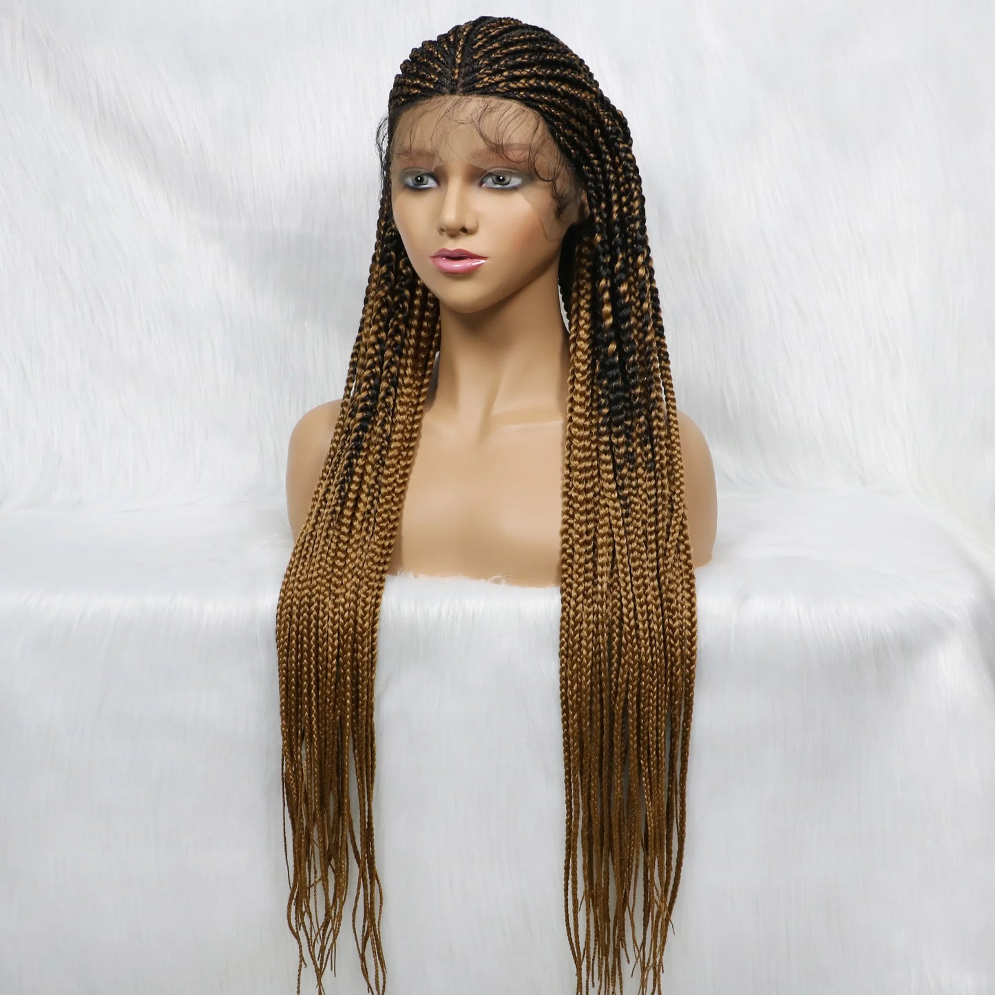 Full Lace Braided Wigs, 36 Inches Synthetic Lace Front Braids Wigs With Baby Hair