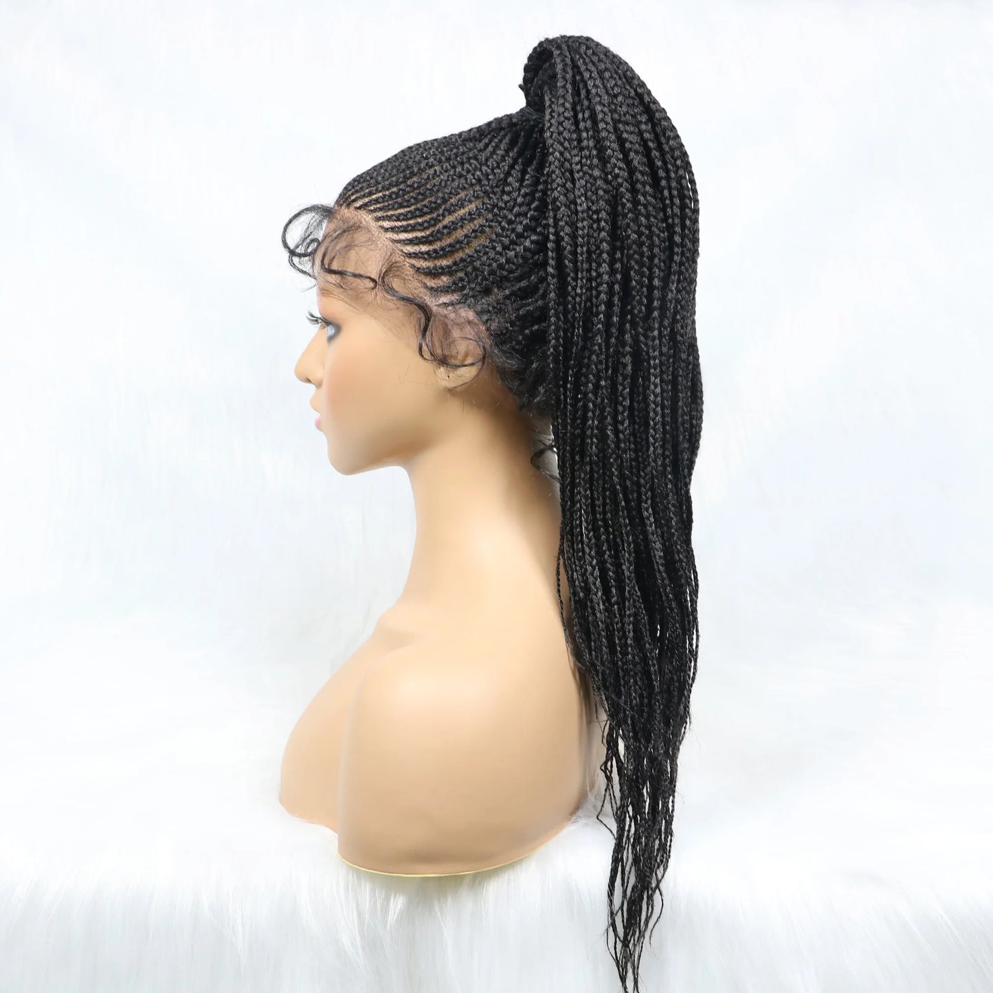 Lace Front Wig, Braided Wig With Baby Hair, 30Inches