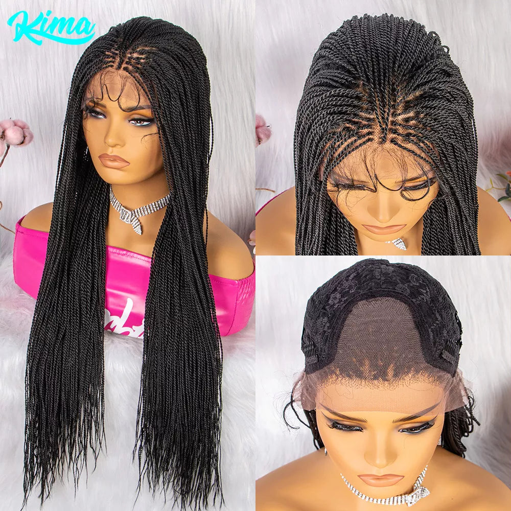 Twist Braided Wigs Knotless Synthetic Lace Front Wigs 30'' Long