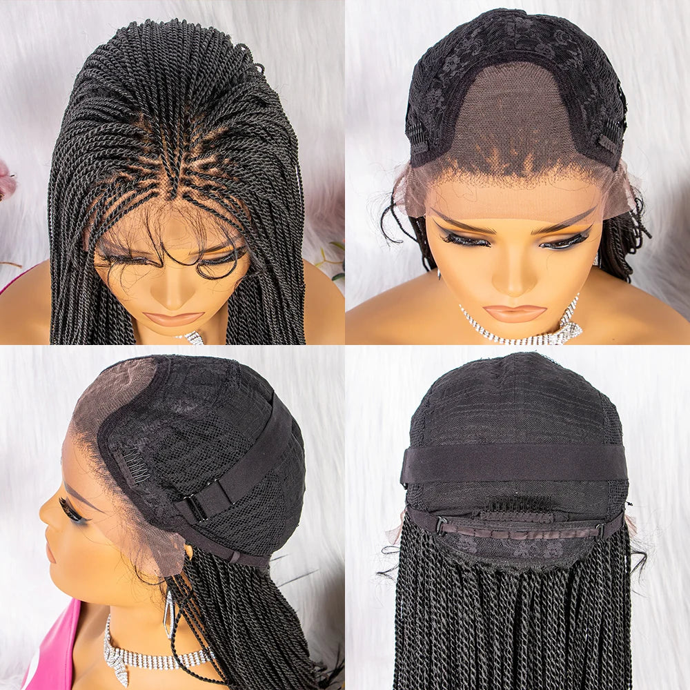 Twist Braided Wigs Knotless Synthetic Lace Front Wigs 30'' Long