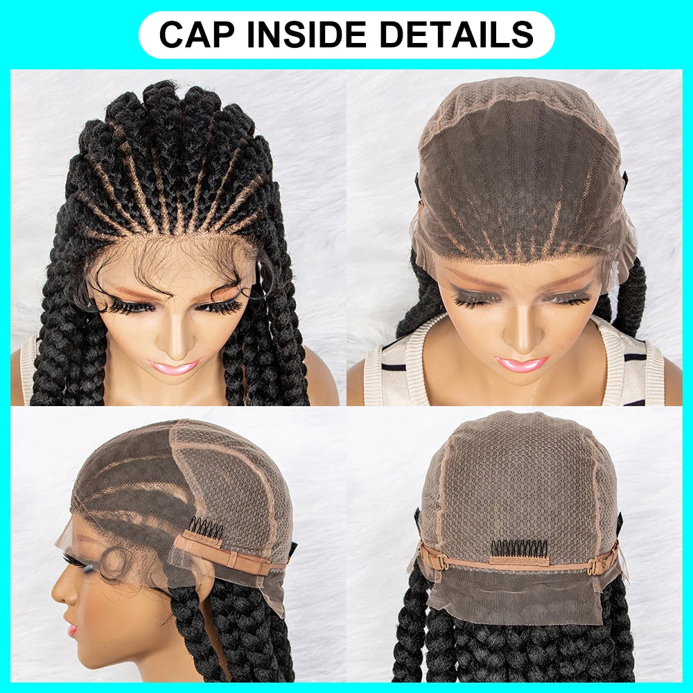 Full Lace Braided Wigs 36 inches Synthetic Lace Front Wig Braided Wigs With Baby Hair