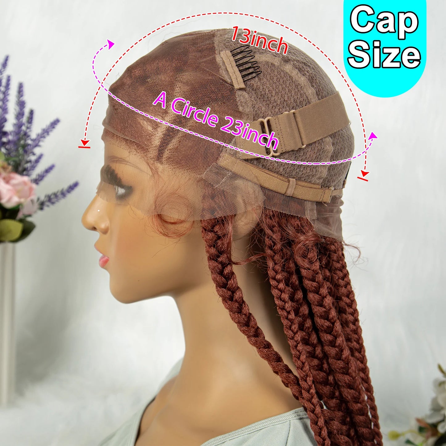 New HD Full Lace Wig Braided Wigs Crochet Braid Braiding Hair Knotless Box Cornrow Braids Wig