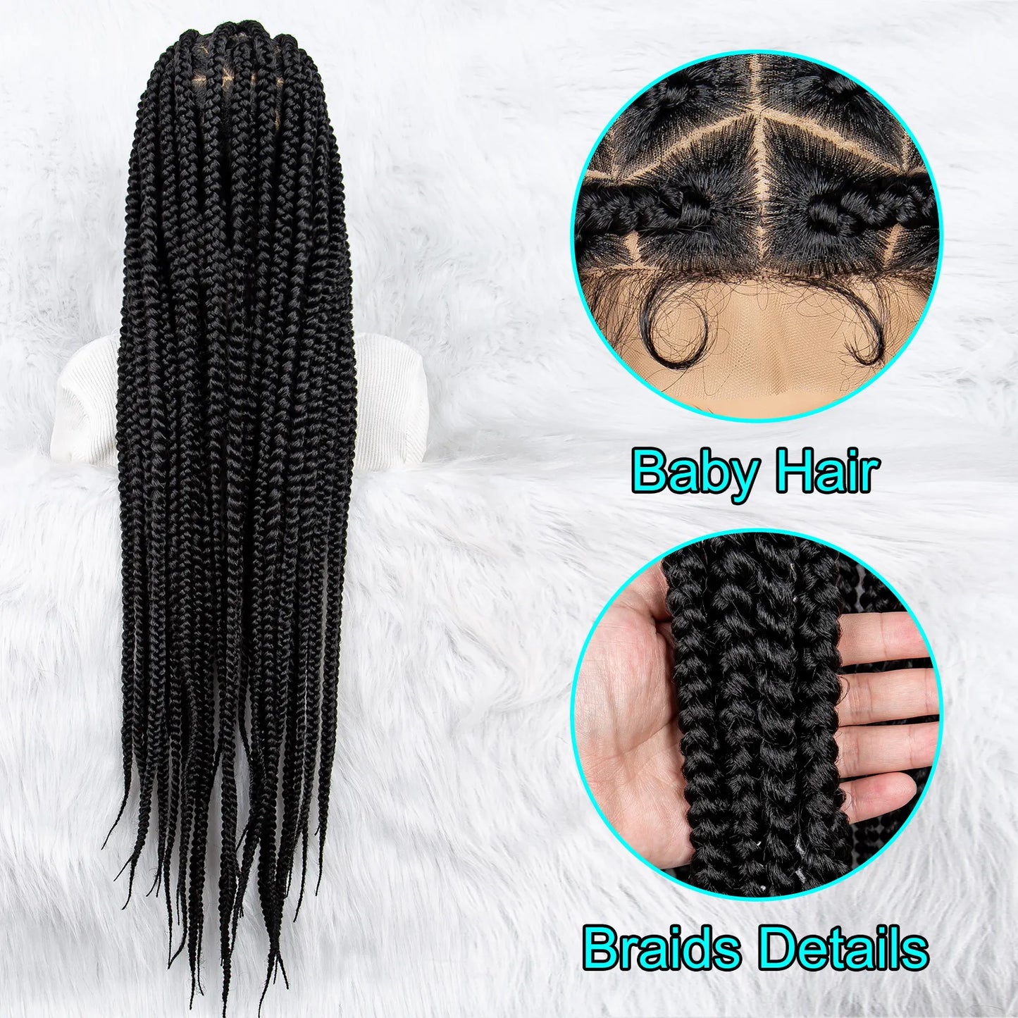 Lace Front Wig Big Knotless Box Braids Wig Full Lace