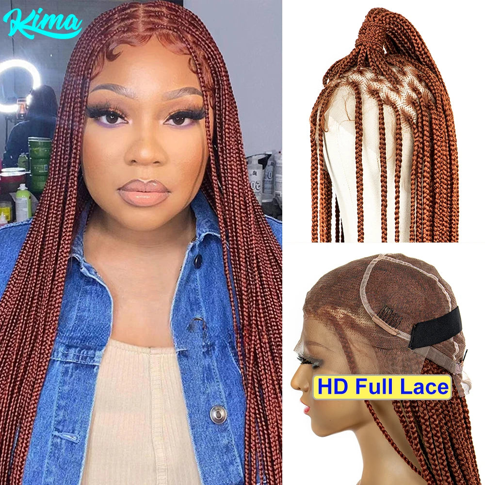 Transparent HD Full Lace Braided Wigs Crochet Braid Braiding Hair Knotless Box Cornrow Braids Wig