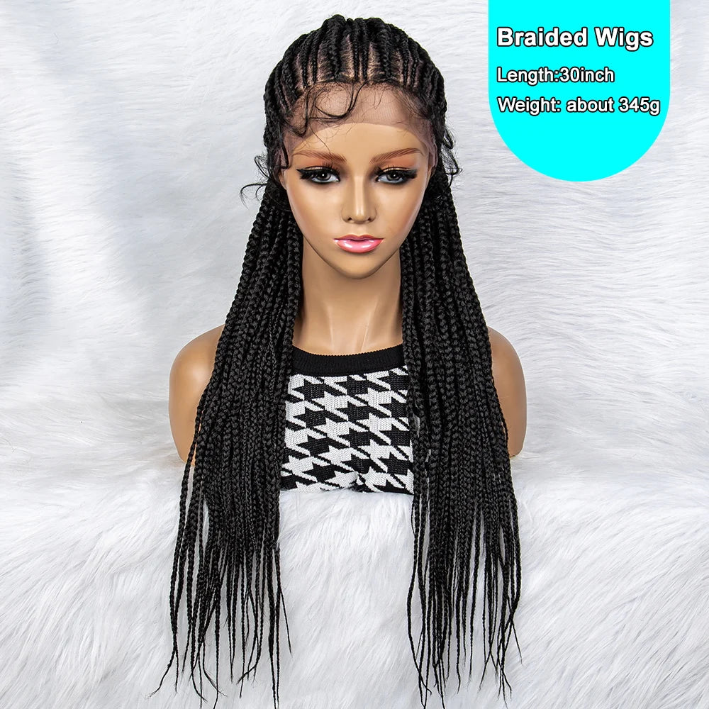 Braided Wigs Synthetic Lace Front Wigs 13x4 Lace Front Braids Wig With Baby Hair