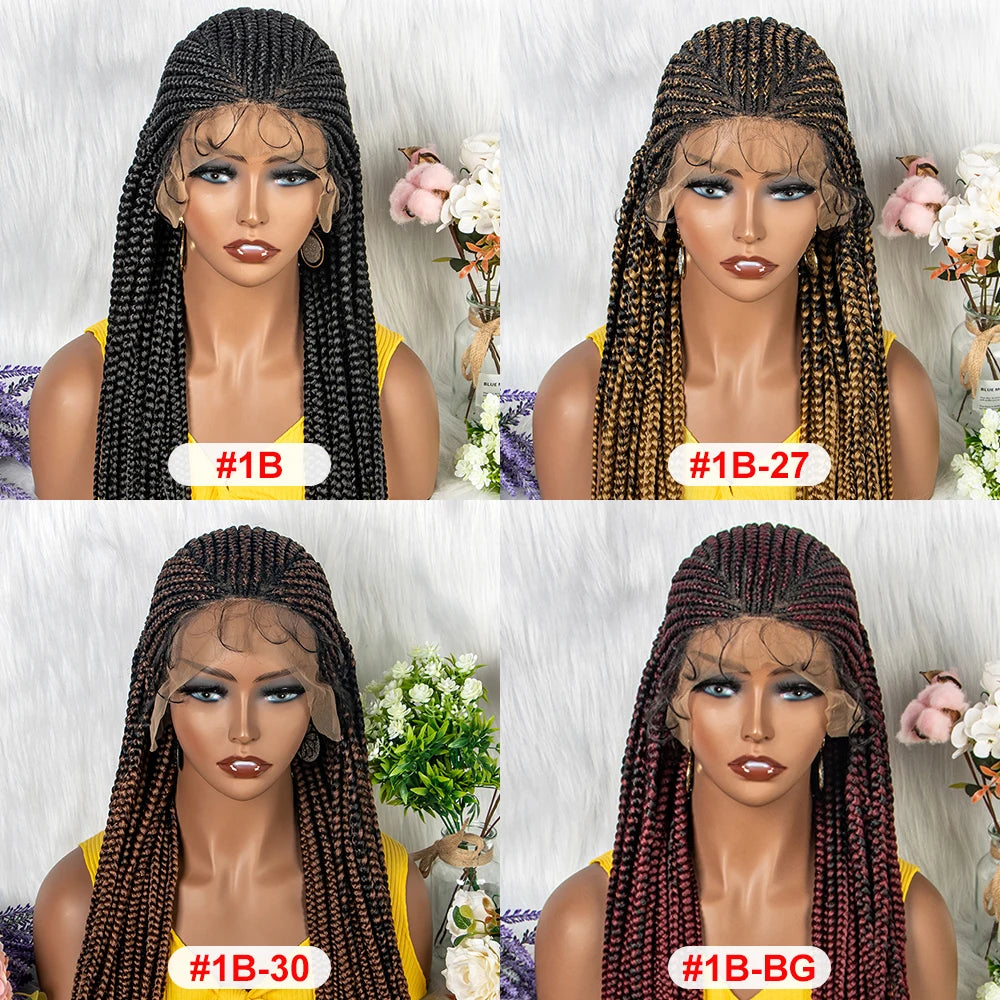 Braided Wigs Synthetic Lace Front, Braid With Baby Hair Braided Lace Front Wigs 34 inch.