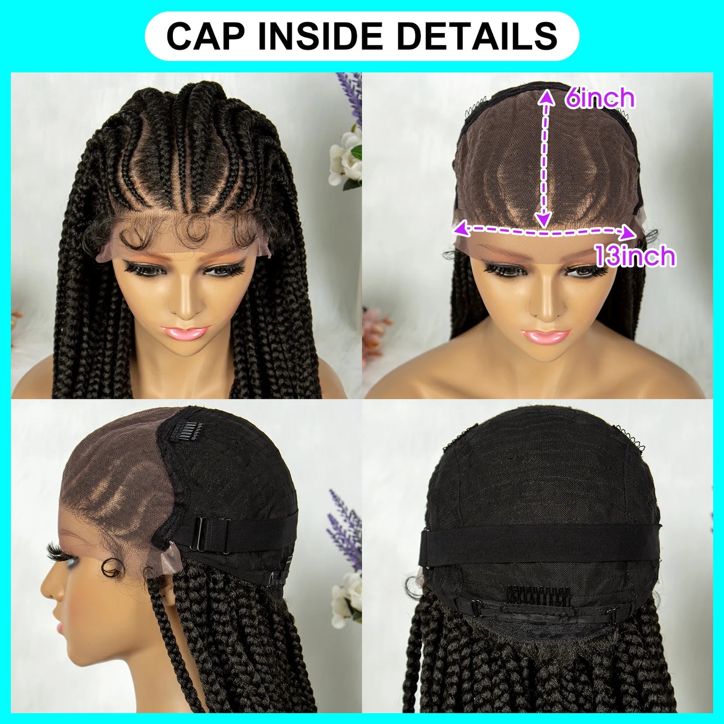 13x6 Lace Front Lace Wigs, Crochet Faux Locs Braided Wigs