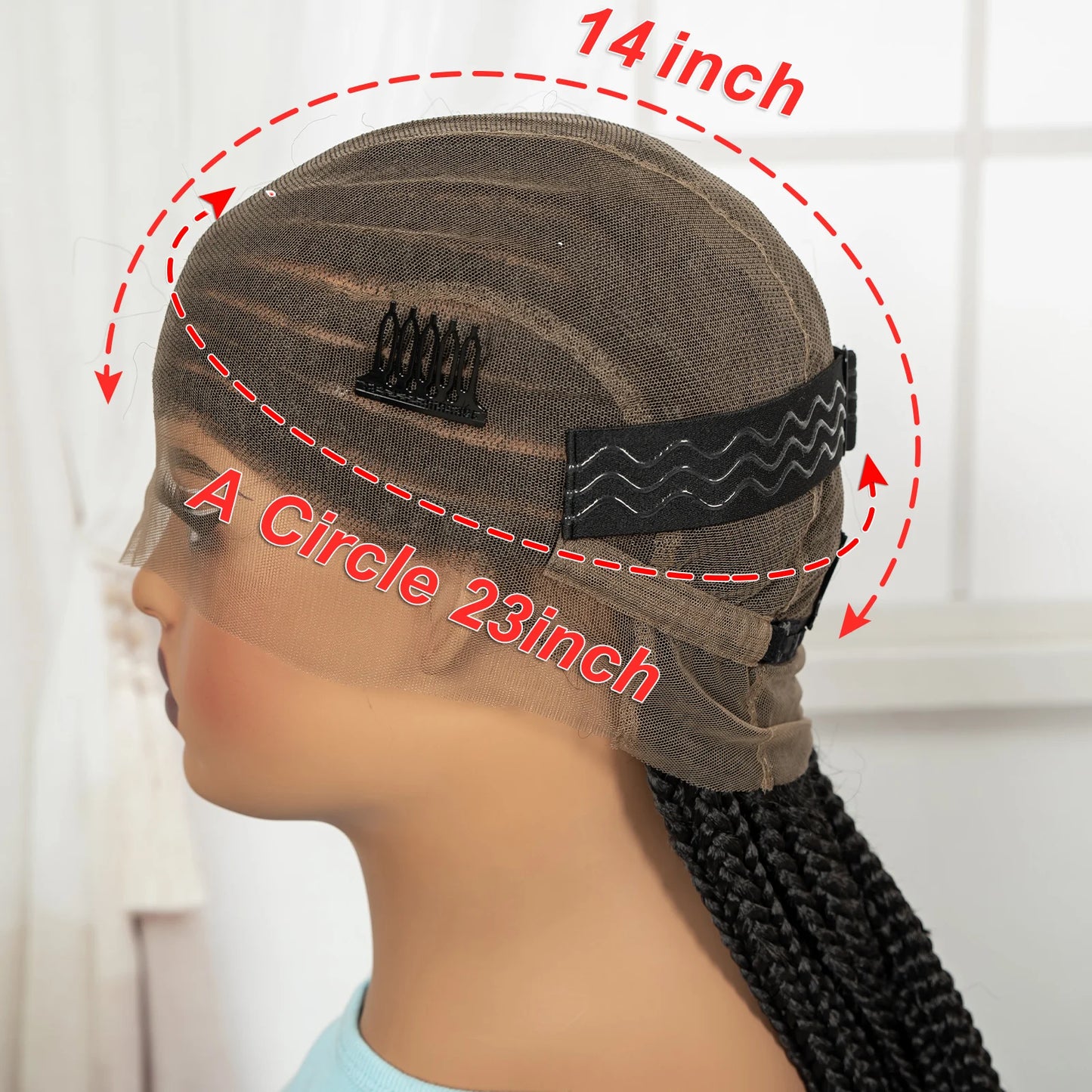 Full Lace Cornrow Braided Wigs 36in Synthetic Braiding Hair Wigs Box Braided Lace Wigs with Baby Hair for Black Women - Britica's Beauty On The Go