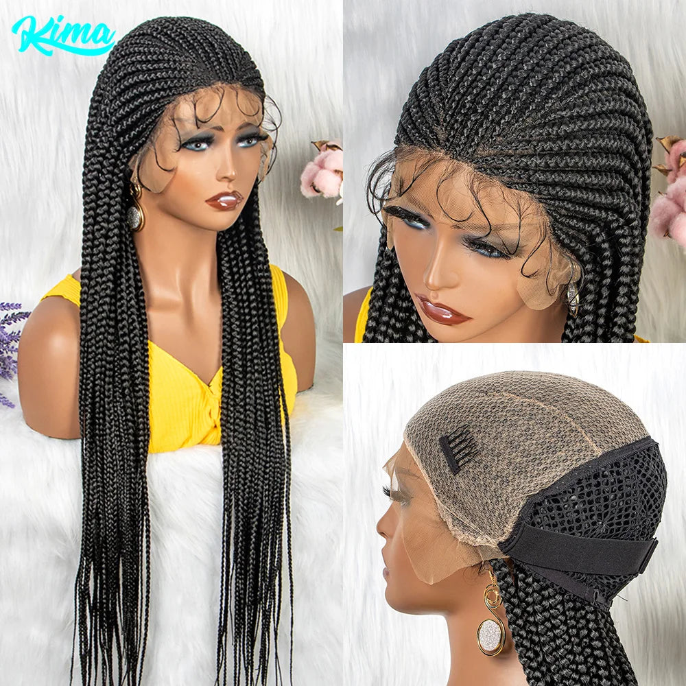 Braided Wigs Synthetic Lace Front, Braid With Baby Hair Braided Lace Front Wigs 34 inch.