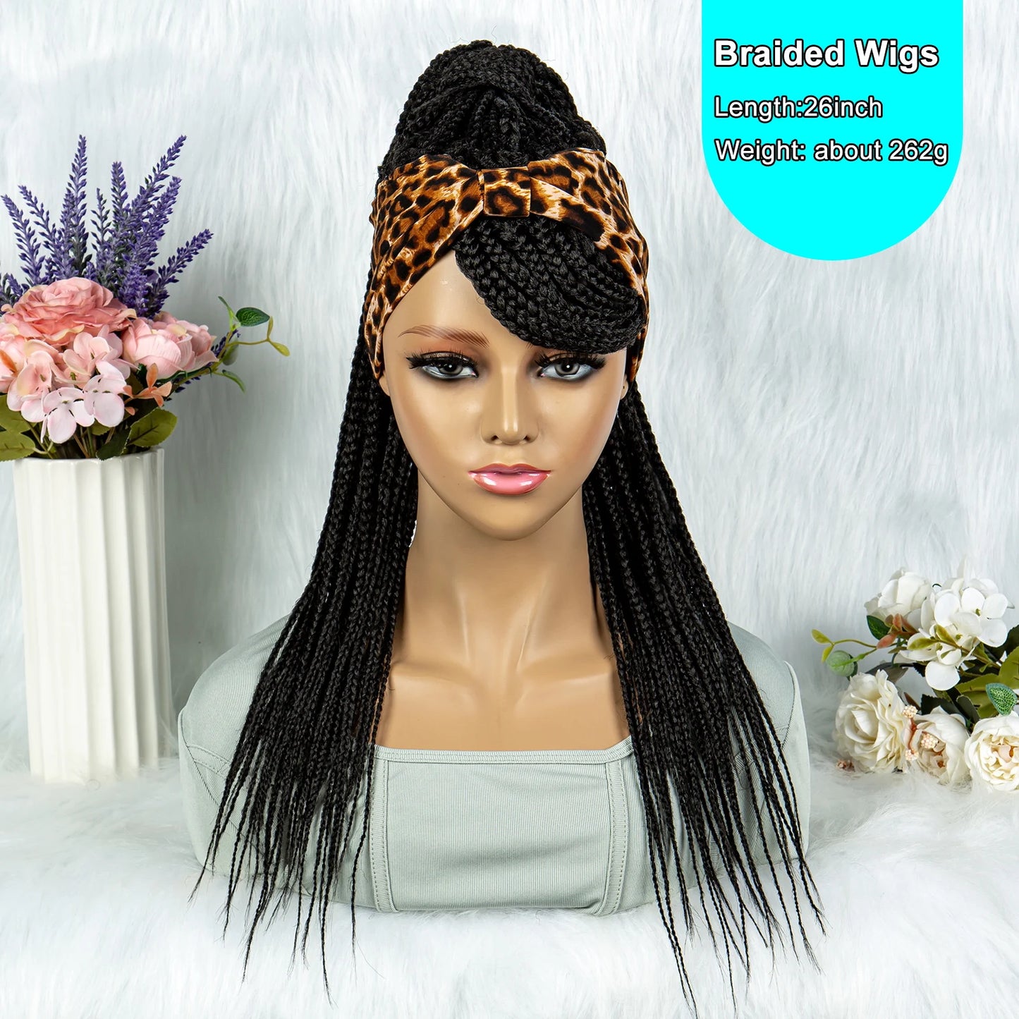 New Style Ponytail Braid Wig With Band, Machine Made Braided Wig, Cornrow Braiding Bangs