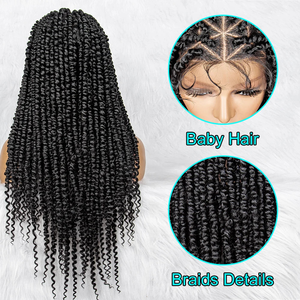 Braid Braiding Hair Knotless Box Braided Wig Full Lace Wig