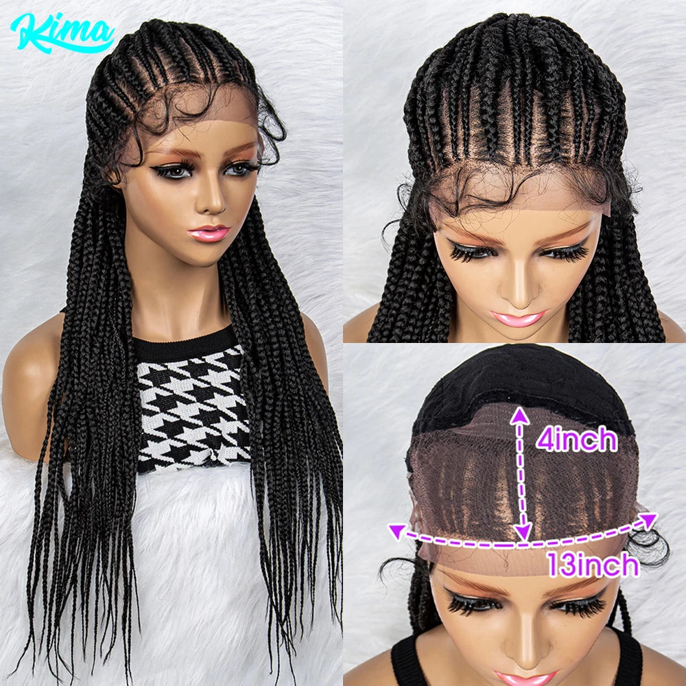 Braided Wigs Synthetic Lace Front Wigs 13x4 Lace Front Braids Wig With Baby Hair