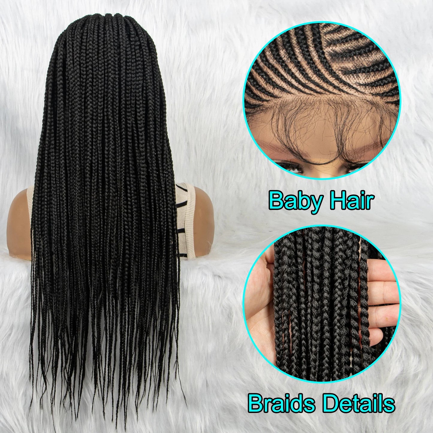 Braided 13x4 HD Lace Front Braided Wig With Baby Hair