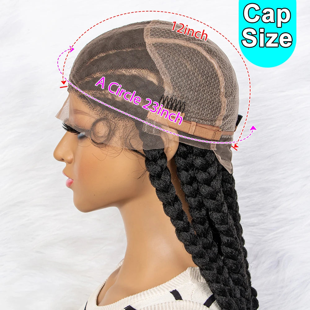 Full Lace Braided Wigs 36 inches Synthetic Lace Front Wig Braided Wigs With Baby Hair