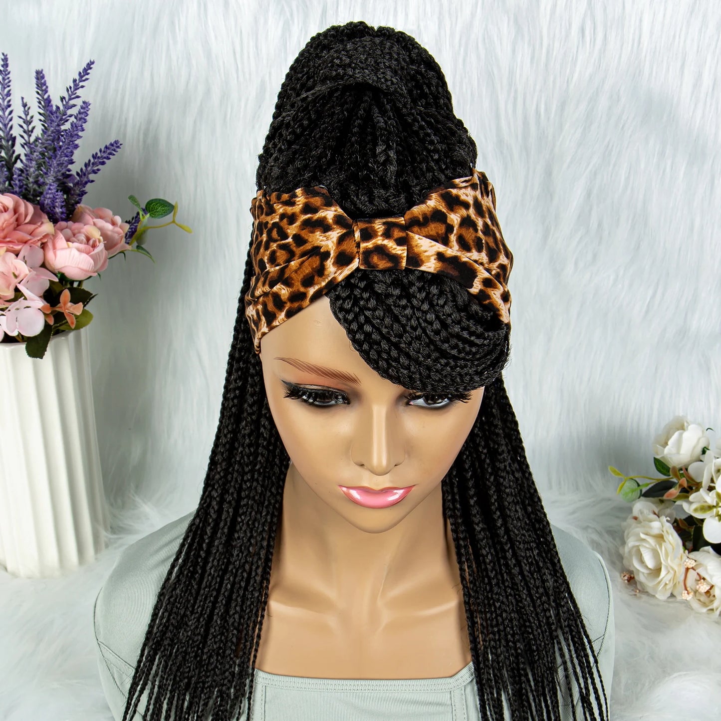 New Style Ponytail Braid Wig With Band, Machine Made Braided Wig, Cornrow Braiding Bangs
