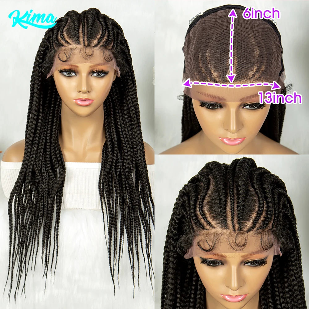 13x6 Lace Front Lace Wigs, Crochet Faux Locs Braided Wigs