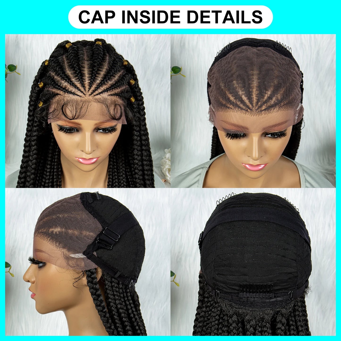 13x6 Lace Front Braided Wigs, Synthetic Lace Front Wig Cornrow with Baby Hair.