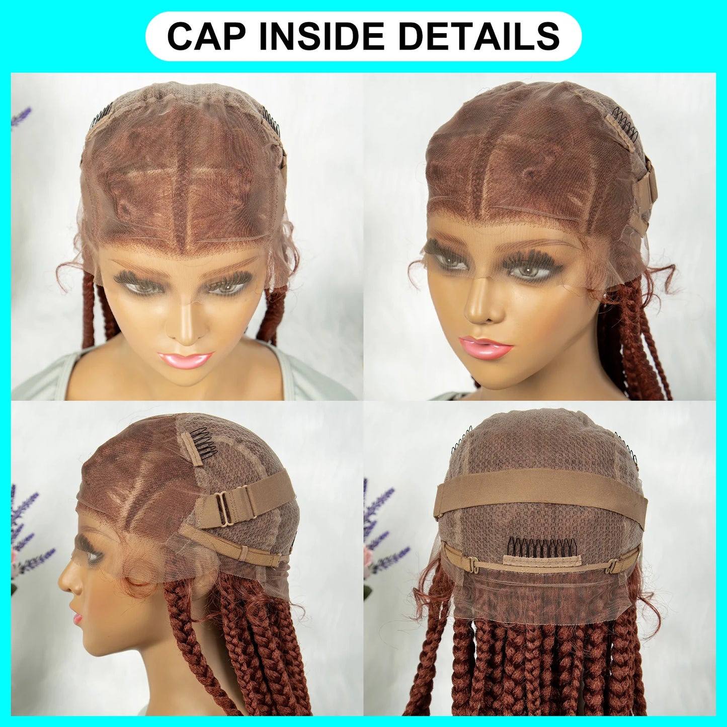 New HD Full Lace Wig Braided Wigs Crochet Braid Braiding Hair Knotless Box Cornrow Braids Wig