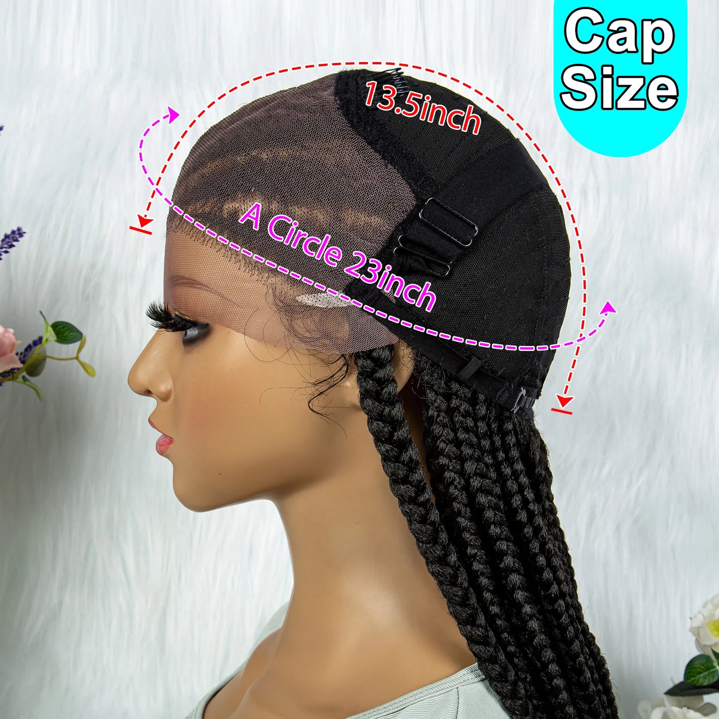 13x6 Lace Front Braided Wigs, Synthetic Lace Front Wig Cornrow with Baby Hair.