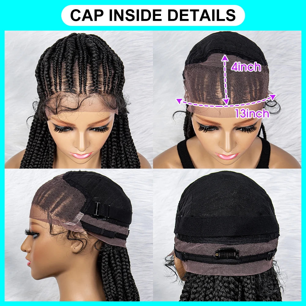 Braided Wigs Synthetic Lace Front Wigs 13x4 Lace Front Braids Wig With Baby Hair