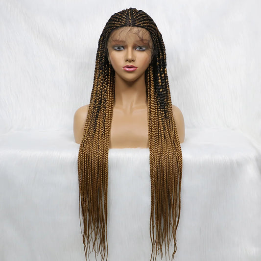 Full Lace Braided Wigs, 36 Inches Synthetic Lace Front Braids Wigs With Baby Hair