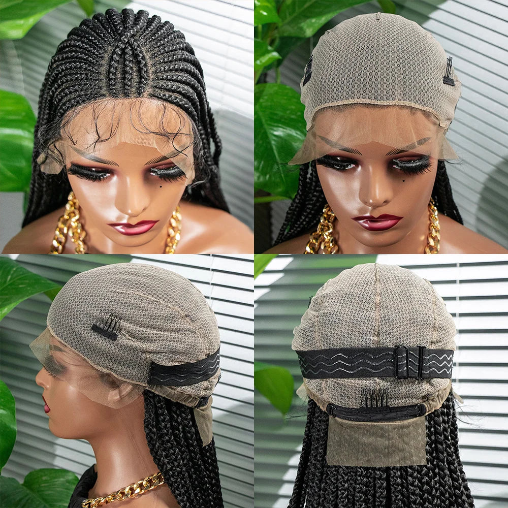 New Style Cornrow Braided Full Lace Wig With Baby Hair, Braided Lace Front