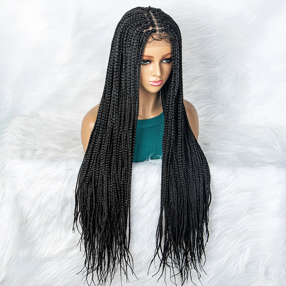 Braided Wigs Synthetic Lace Front Wig With Baby Hair Braided Lace Front Wigs 36 inches