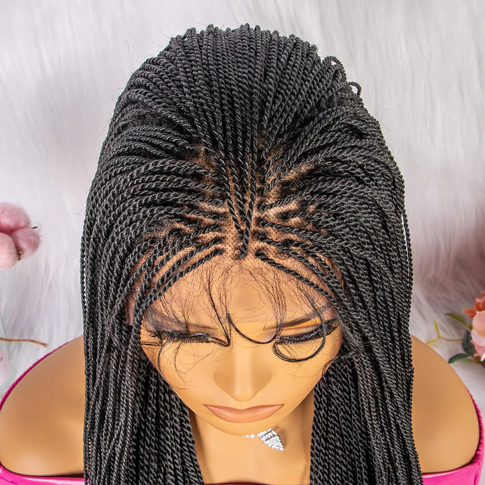 Twist Braided Wigs Knotless Synthetic Lace Front Wigs 30'' Long