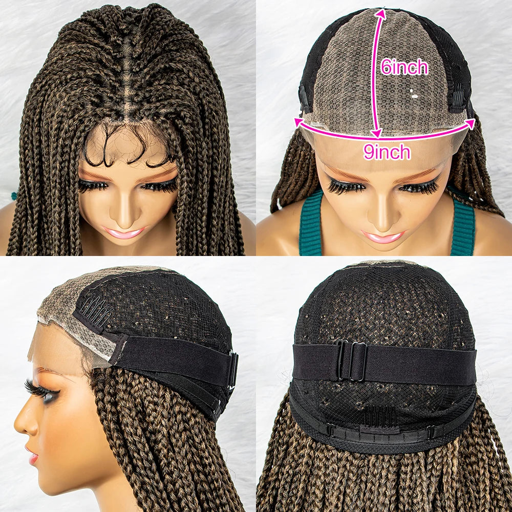 Braided Wigs Synthetic Lace Front Wig With Baby Hair Braided Lace Front Wigs 36 inches