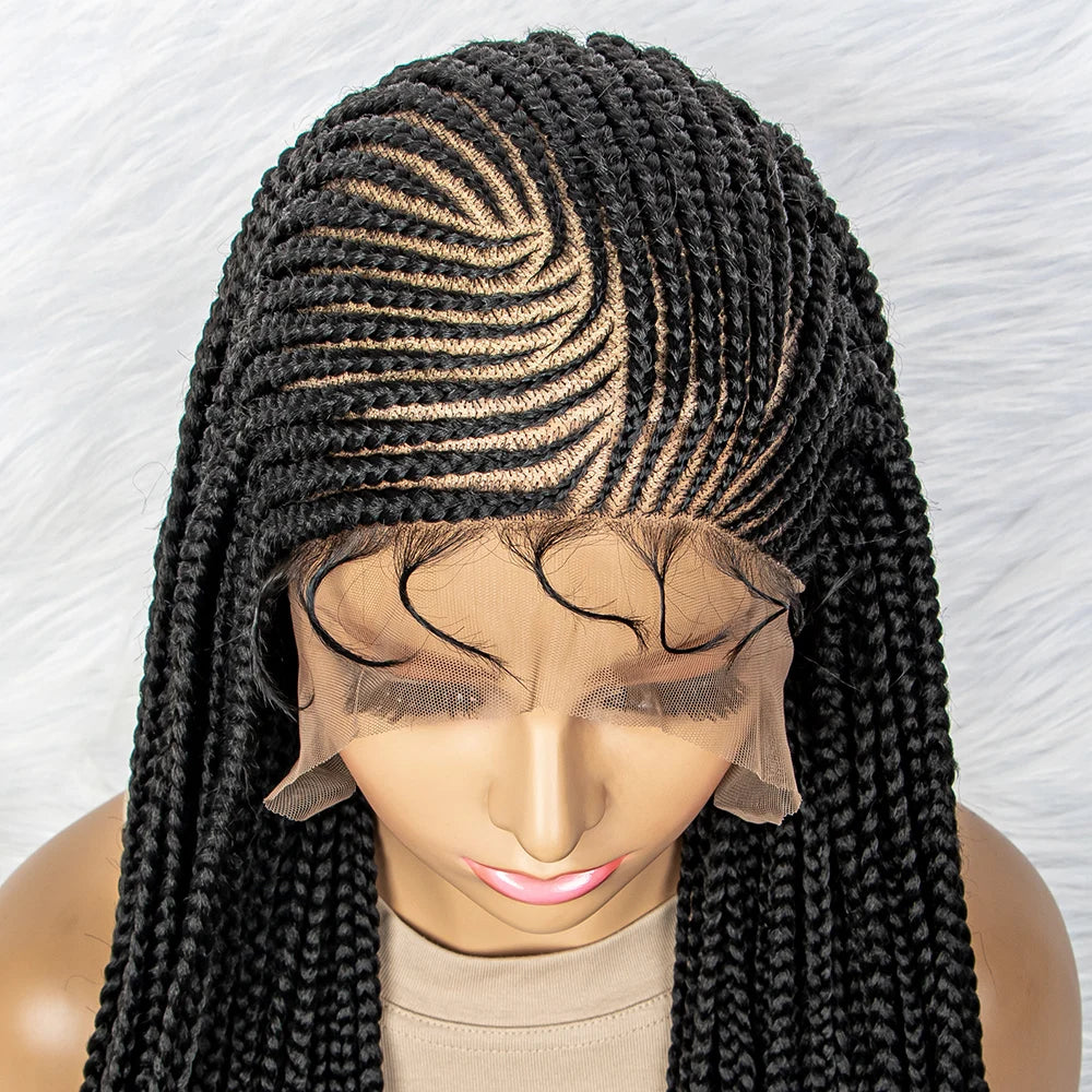 Lace Front Braided 13x6 Lace Front Knotless Box Braids Wig With Baby Hair
