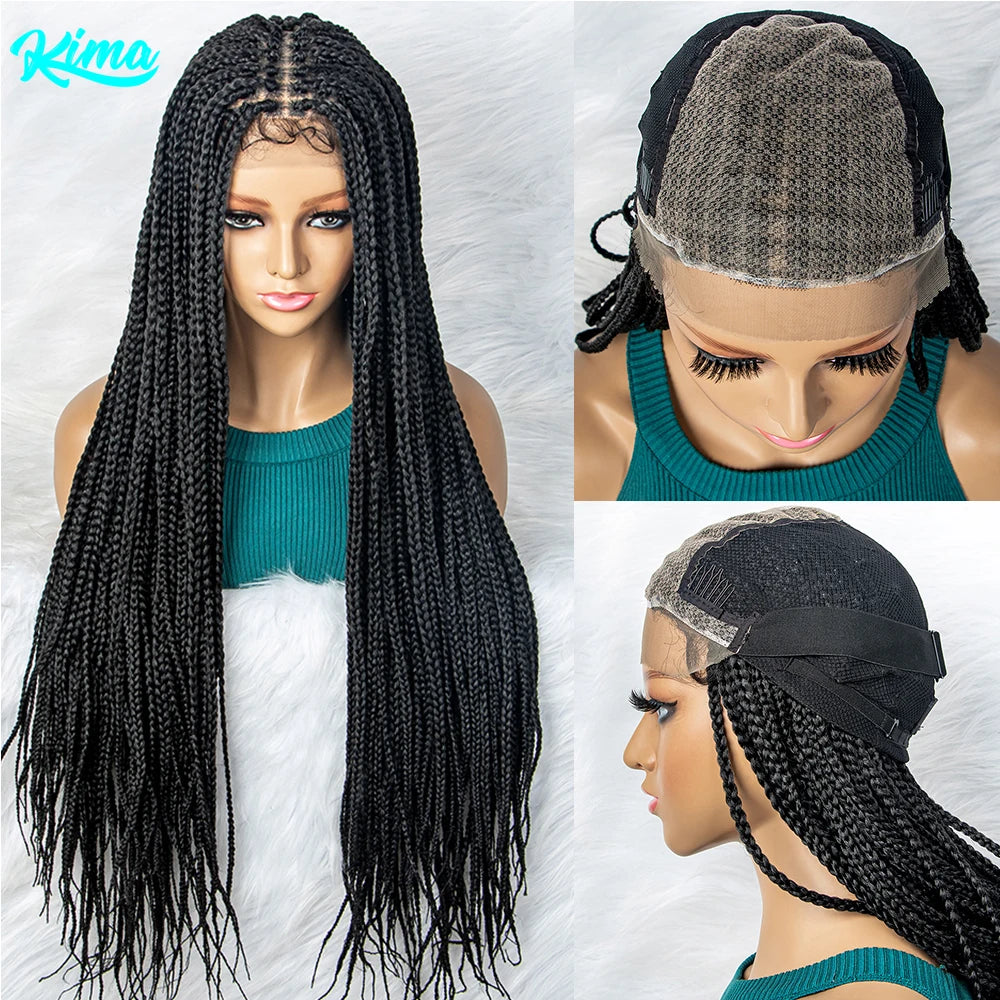 Braided Wigs Synthetic Lace Front Wig With Baby Hair Braided Lace Front Wigs 36 inches