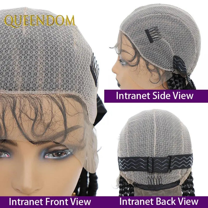 36" Synthetic Full Lace Wig, Knotless Box Braid Faux Locs - Britica's Beauty On The Go