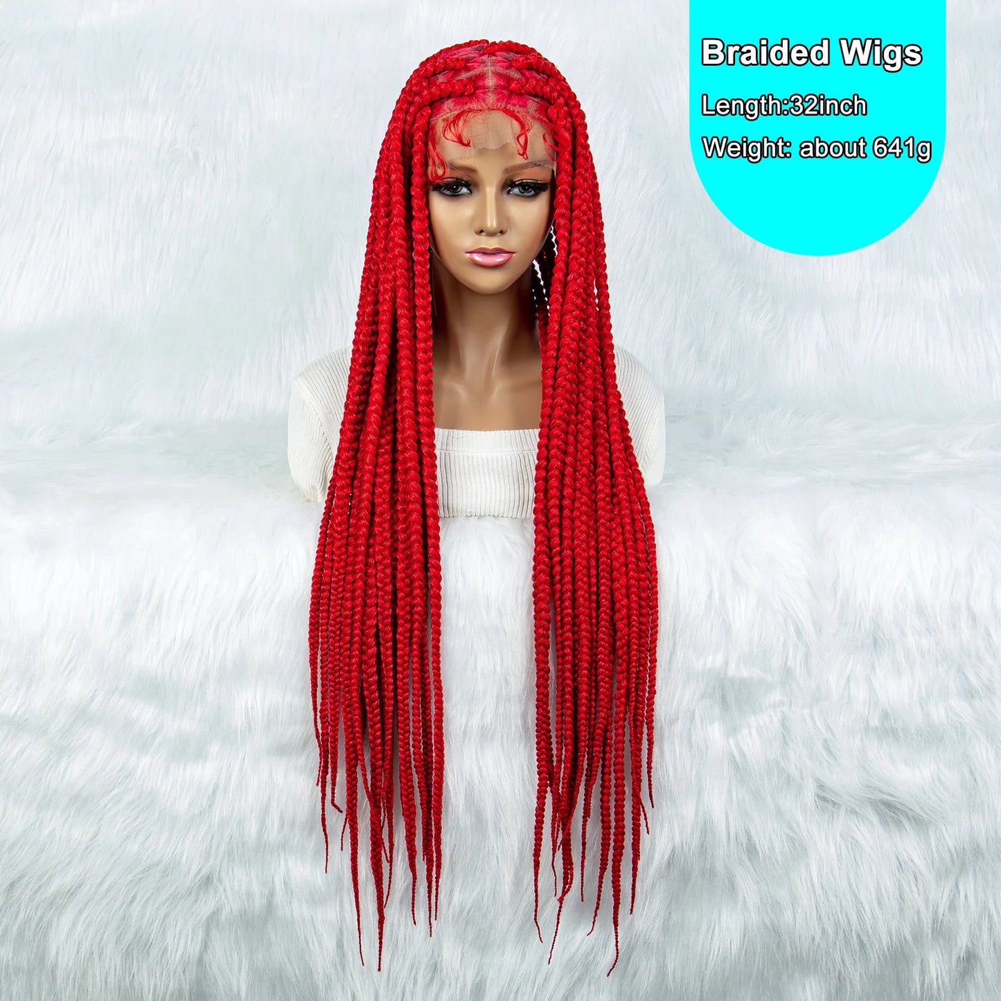 Lace Front Wig Big Knotless Box, Full Lace Cornrow Braided Wigs