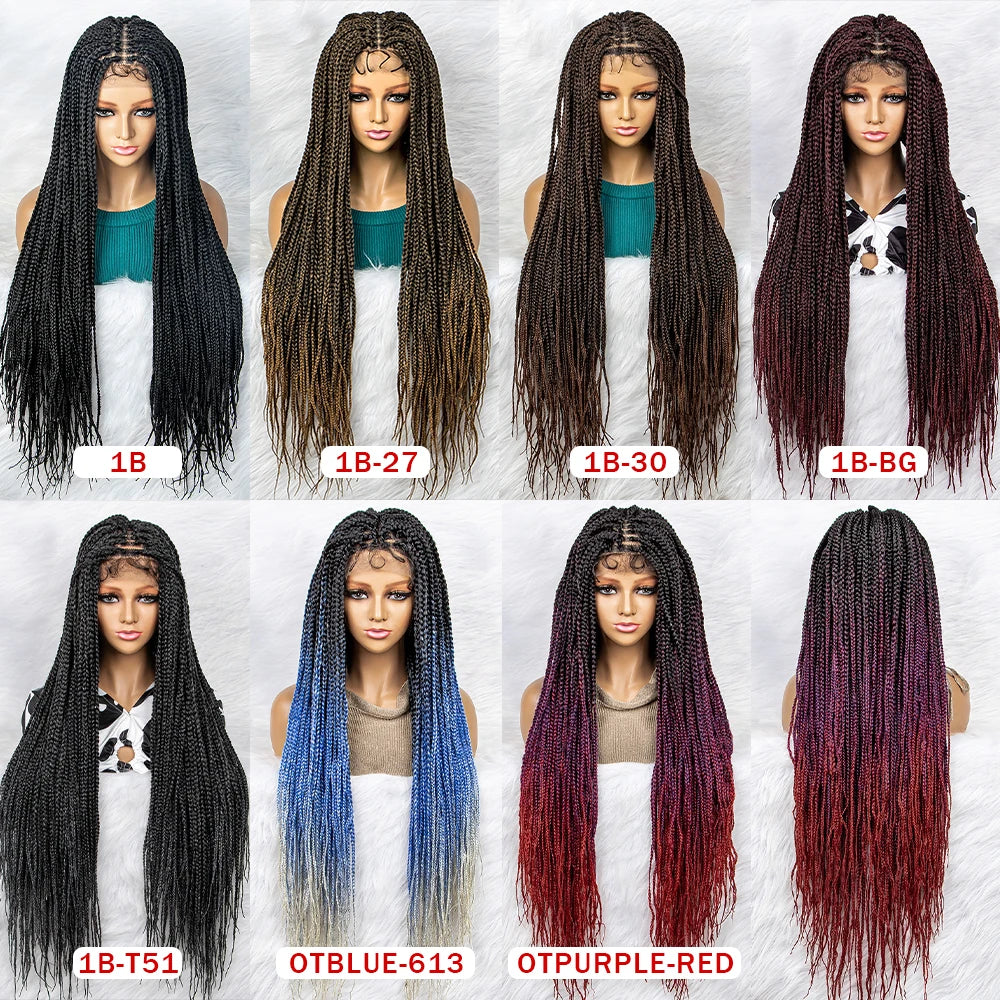Braided Wigs Synthetic Lace Front Wig With Baby Hair Braided Lace Front Wigs 36 inches