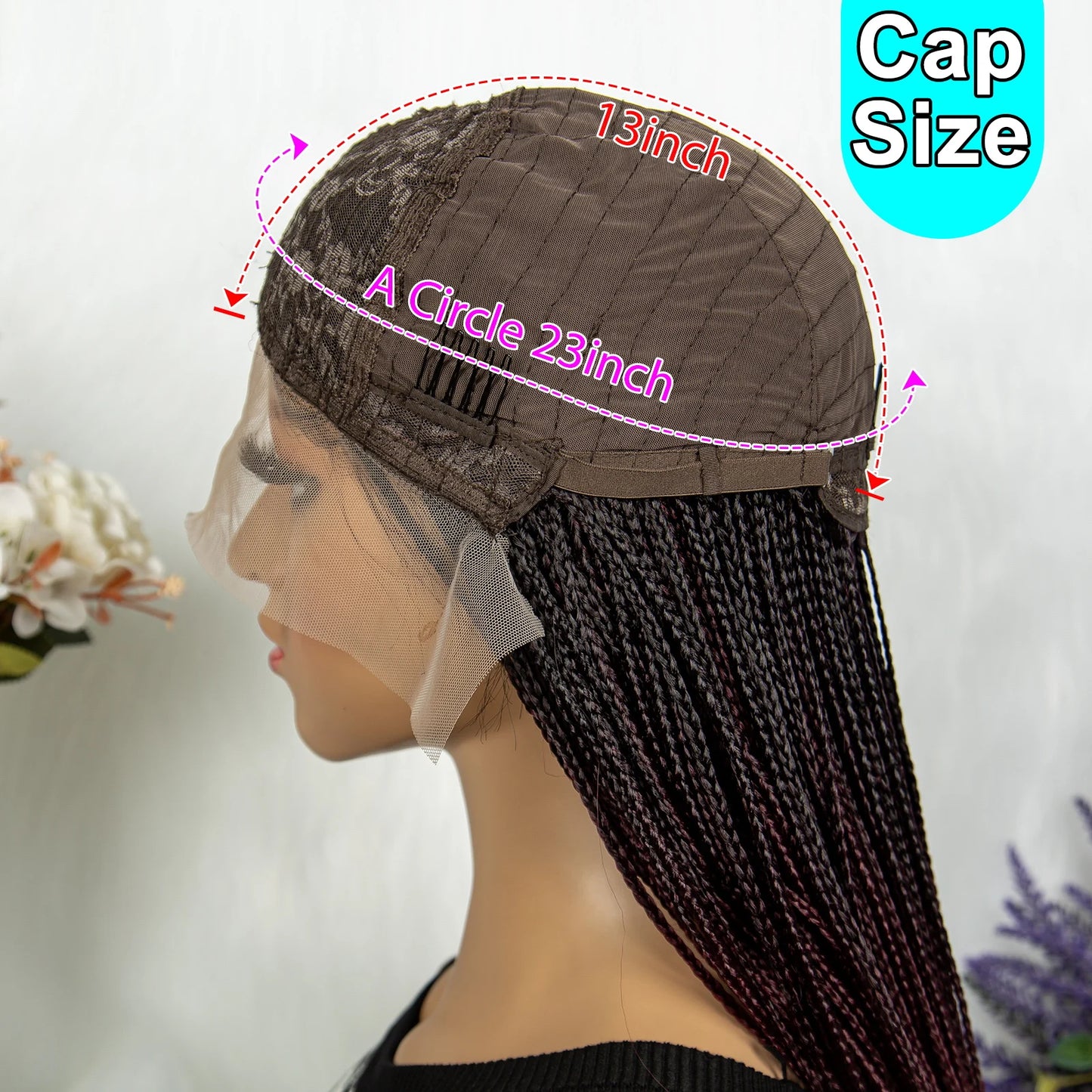 Synthetic Lace Wigs, Cornrow Braids Wig 13x4x1 T Part Lace Braided Wig