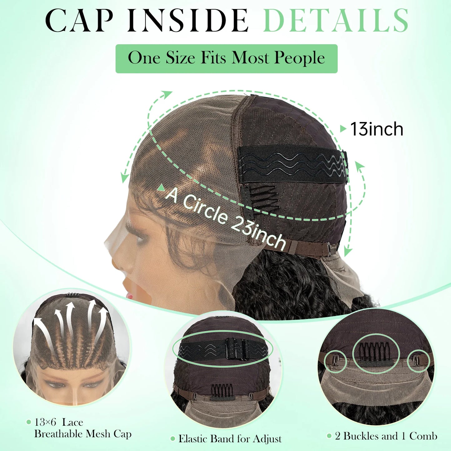 Water Wave Braided Wigs 26inches 13x6 Lace Front  Cornrow Braiding Wigs With Baby Hair - Britica's Beauty On The Go