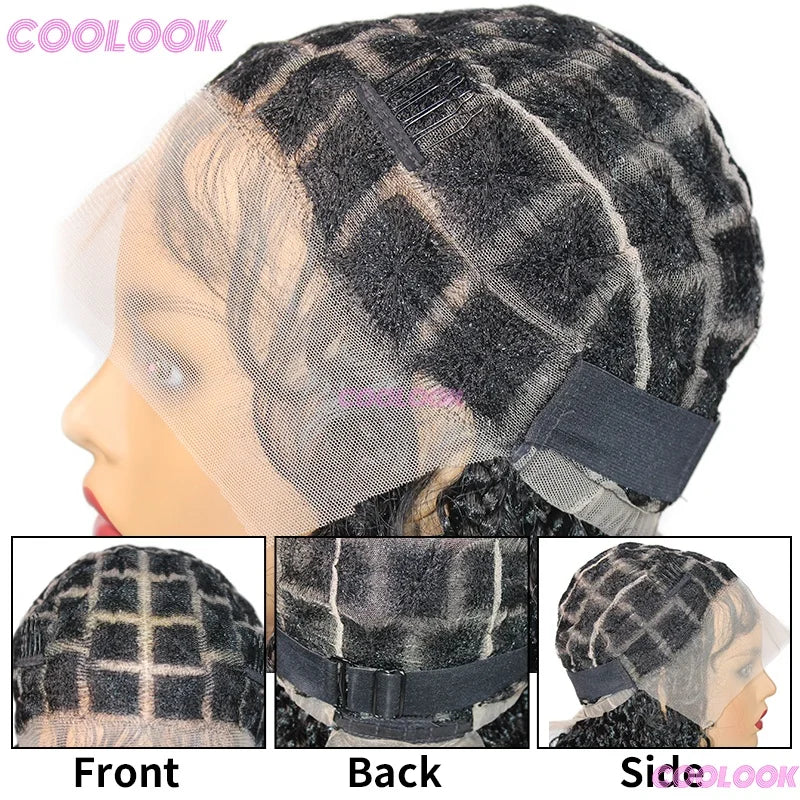 12“ Boho Braids Lace Wig Synthetic Short Box Braided Wig Full Lace Front - Britica's Beauty On The Go