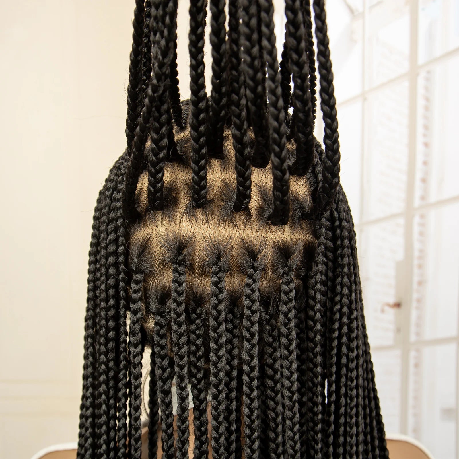 Full Lace Cornrow Braided Wig 36 inches Lace Frontal Square Knotless Box Braid Unit - Britica's Beauty On The Go