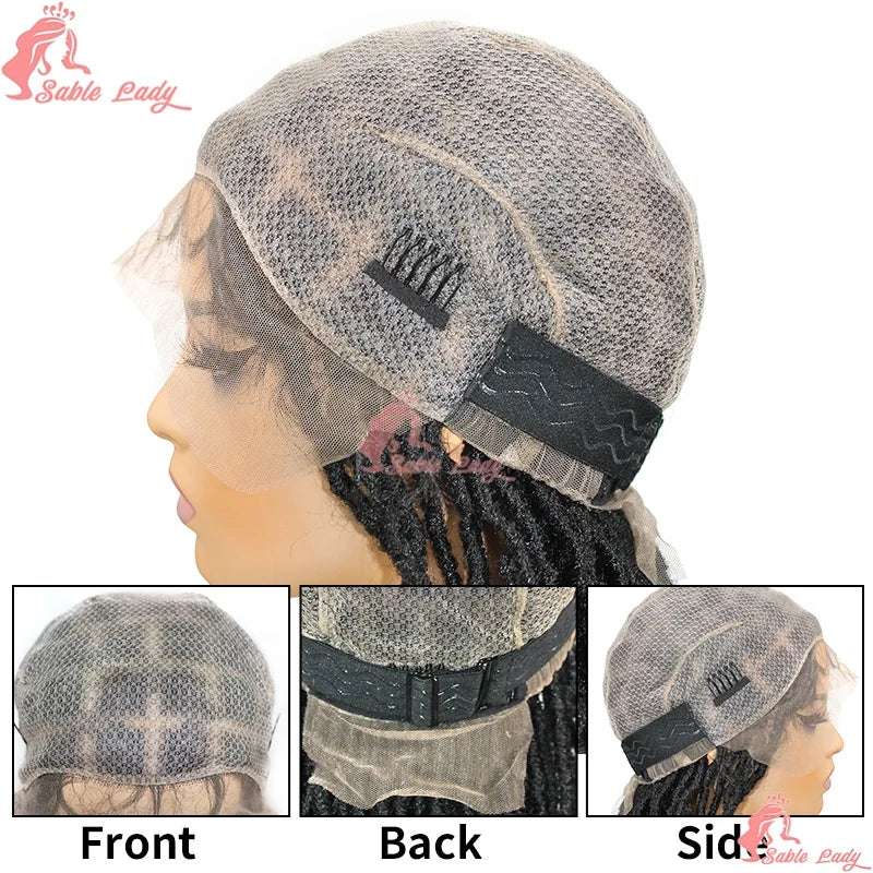 40Inch Synthetic Faux Locs Lace Front Wigs for Women Knotless Box Braiding Hair Wigs Dreadlock Wig - Britica's Beauty On The Go