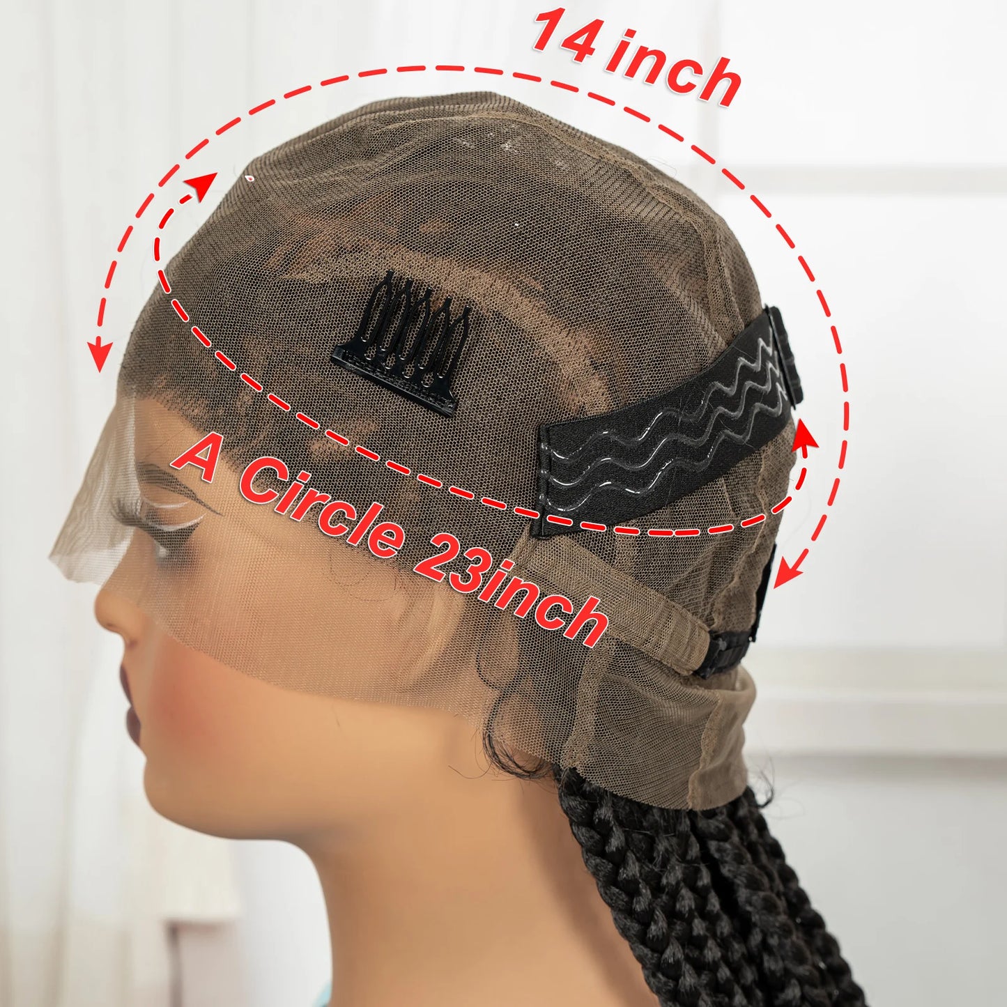 36in Full Lace Cornrow Braided Wigs, Box Braided Lace Wigs with Baby Hair - Britica's Beauty On The Go