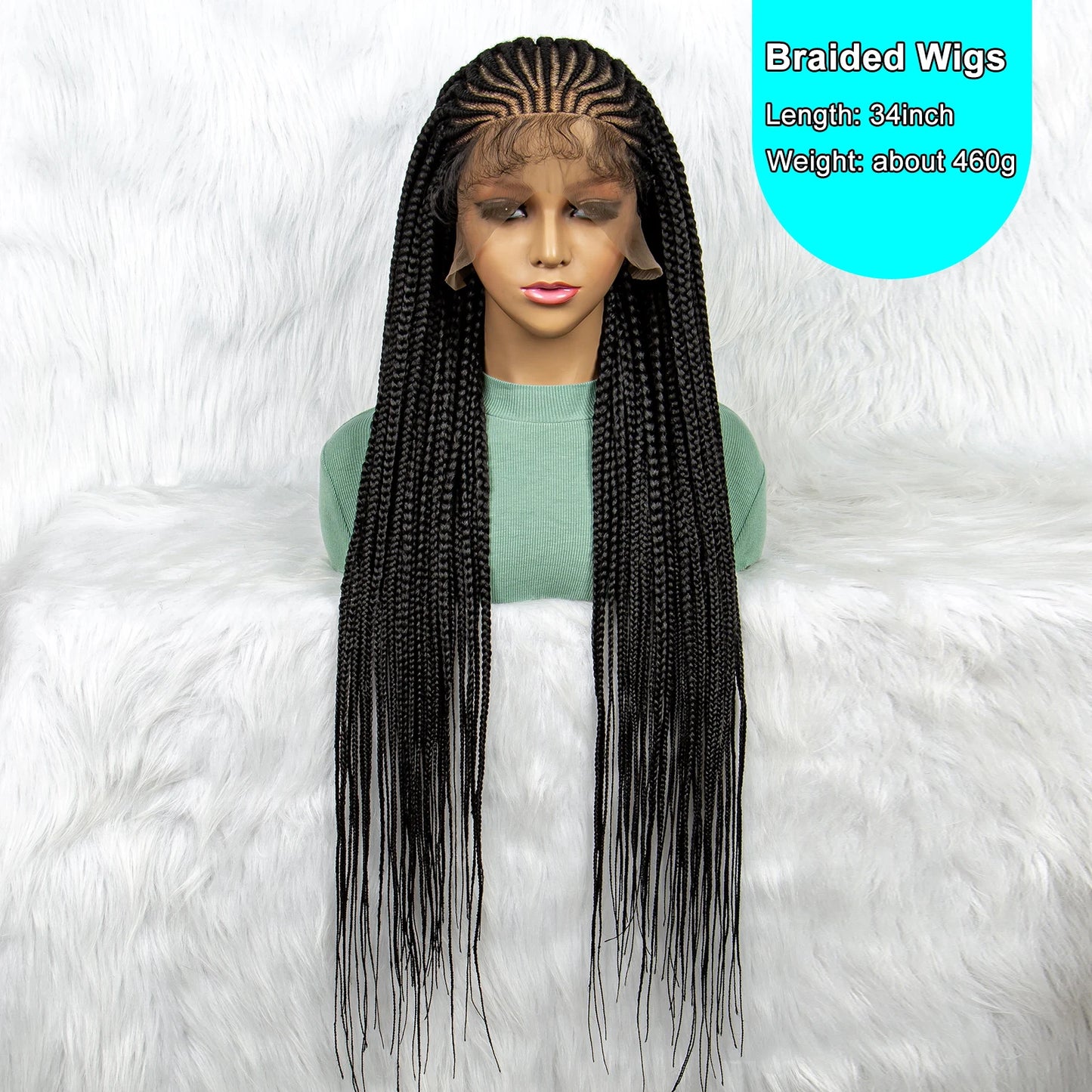 Synthetic Lace Front Wigs,13x6 Transparent Lace Front Braid Wig With Baby Hair