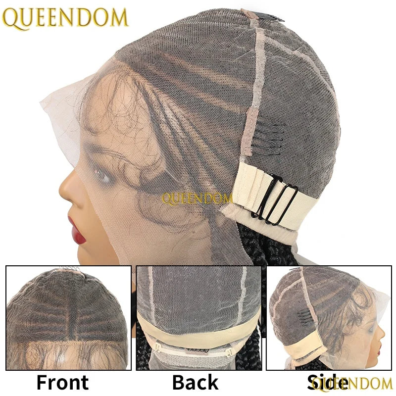32" Synthetic Full Lace Wig Cornrow Fulani Braided Wig Knotless Box Braided Unit - Britica's Beauty On The Go
