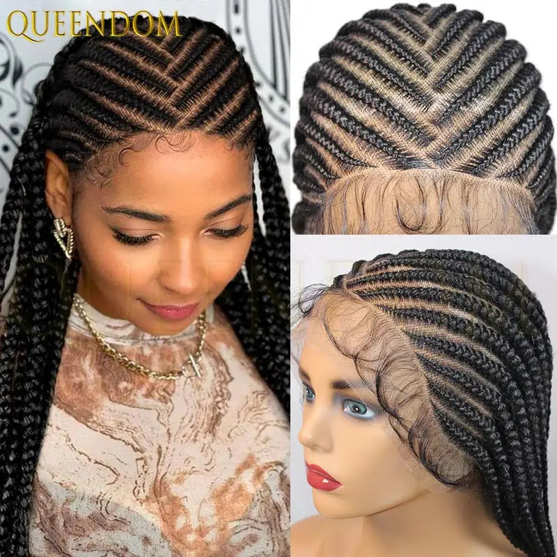 36" Synthetic Full Lace Wig, Knotless Box Braid Faux Locs - Britica's Beauty On The Go