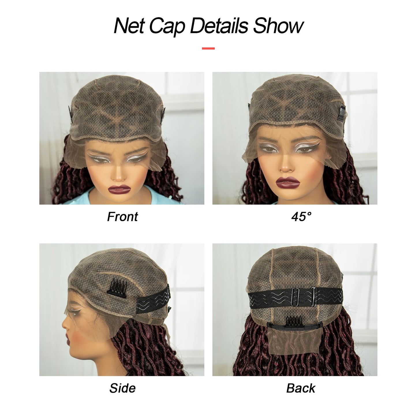 36 Inches Braided Wigs Synthetic Full Lace Front Wigs with Baby Hair Pre-plucked Full Lace Wig for Black Women Daily Wear