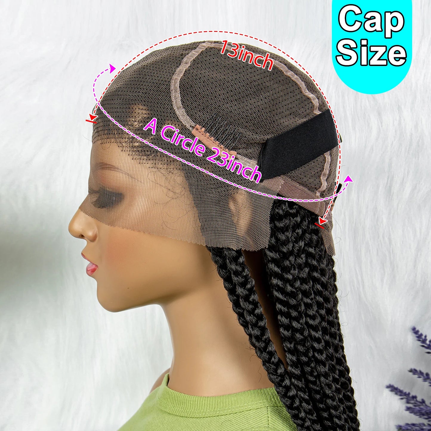 Transparent HD Full Lace Braided Wigs, Knotless Box Braids