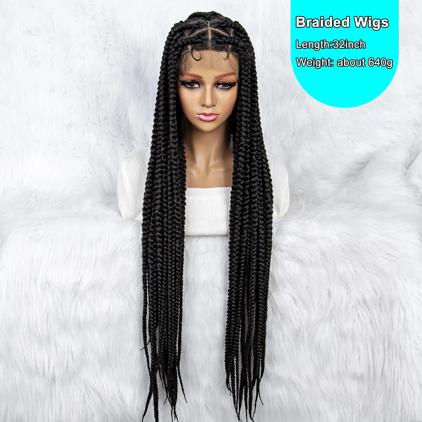 Lace Front Wig Big Knotless Box Braids Wig Full Lace