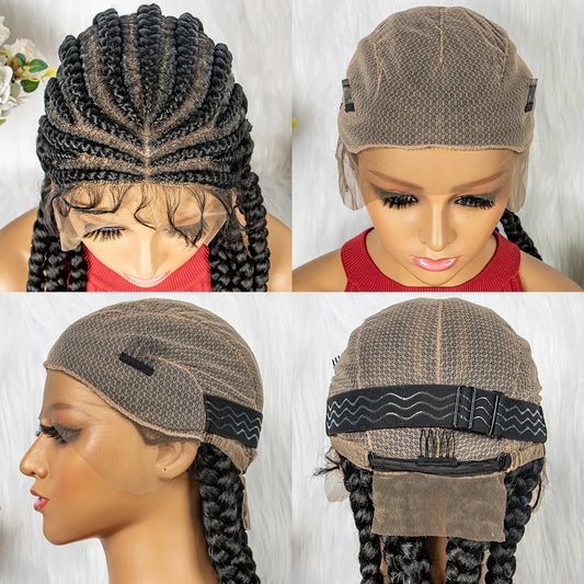 Synthetic Lace Front Wig Braided Wigs With Baby Hair Synthetic Full Lace Wigs